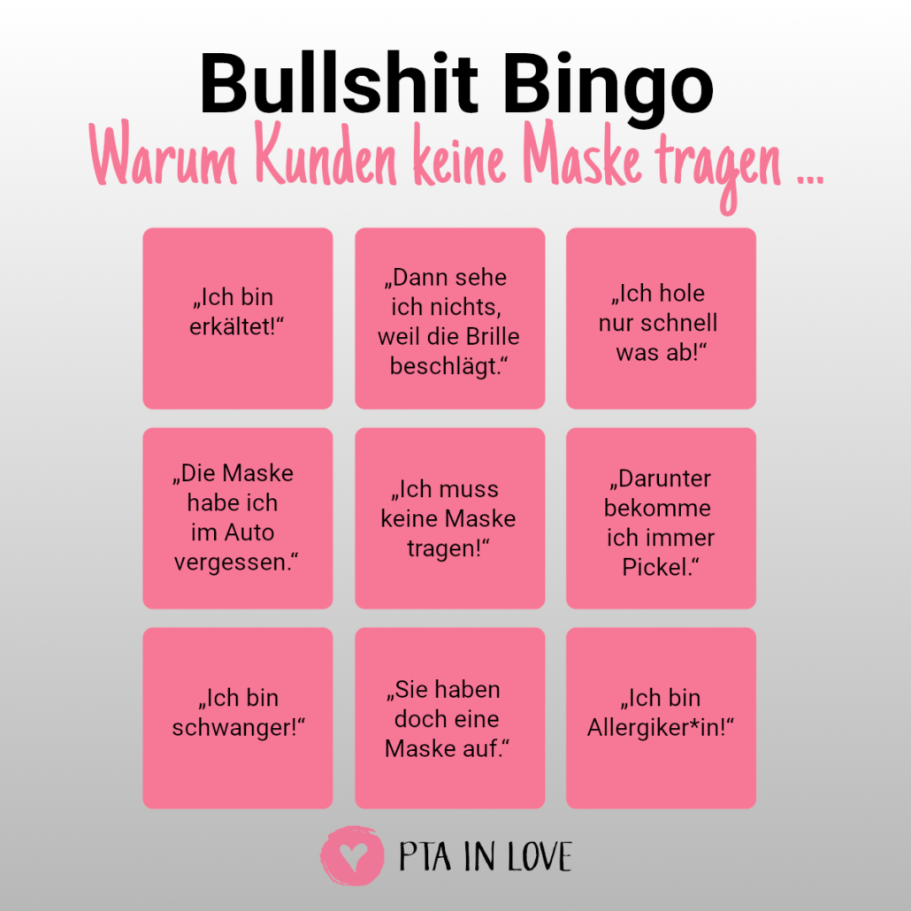 Bullshit-Bingo Keine Maske tragen