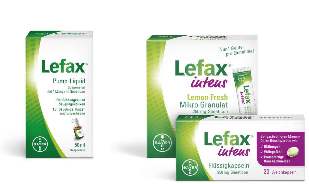 Lefax Pump-Liquid und Lefax intens