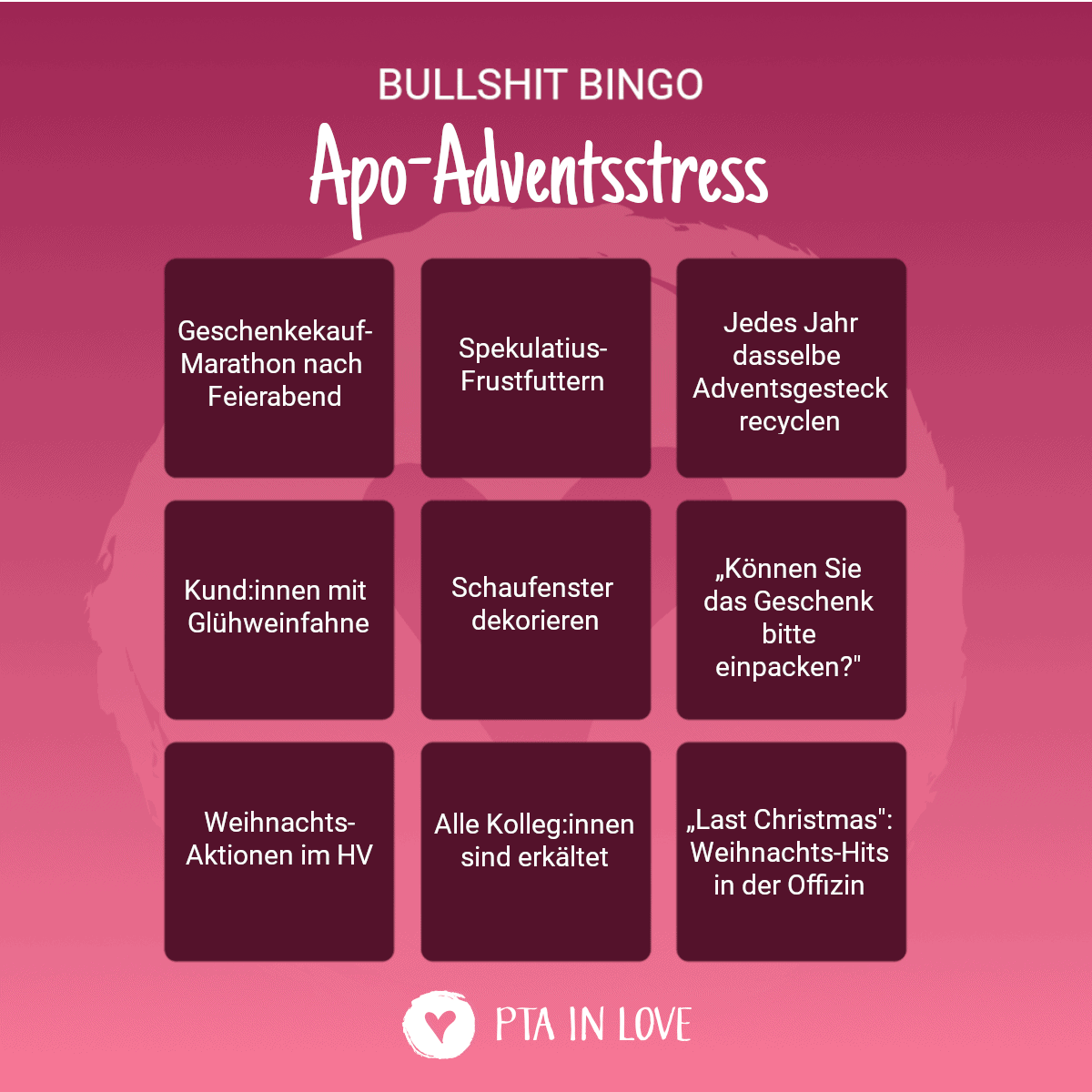 Bullshit-Bingo Adventsstress