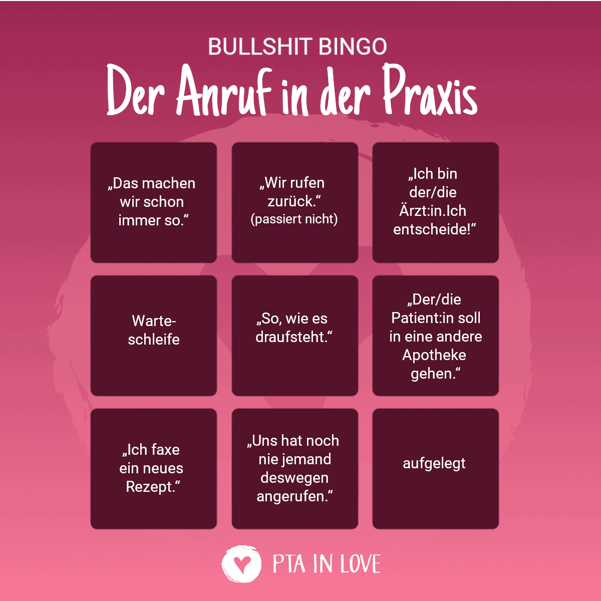 Bullshit-Bingo Der Anruf in der Praxis