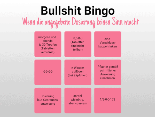 Bullshit-Bingo Dosierung