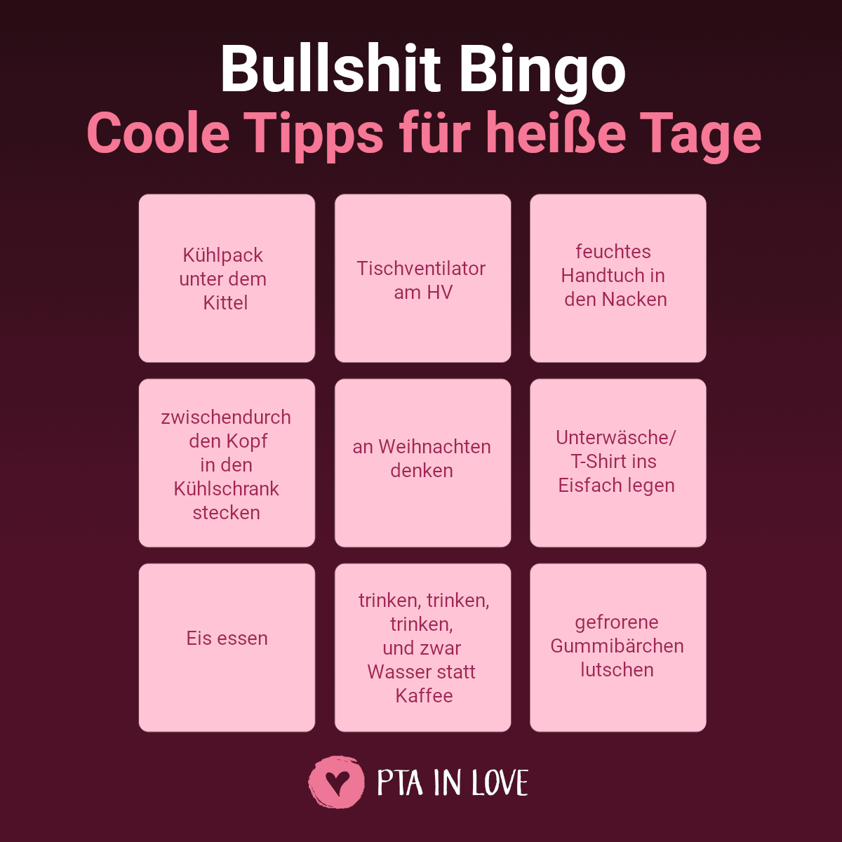 Bullshit-Bingo Coole Tipps