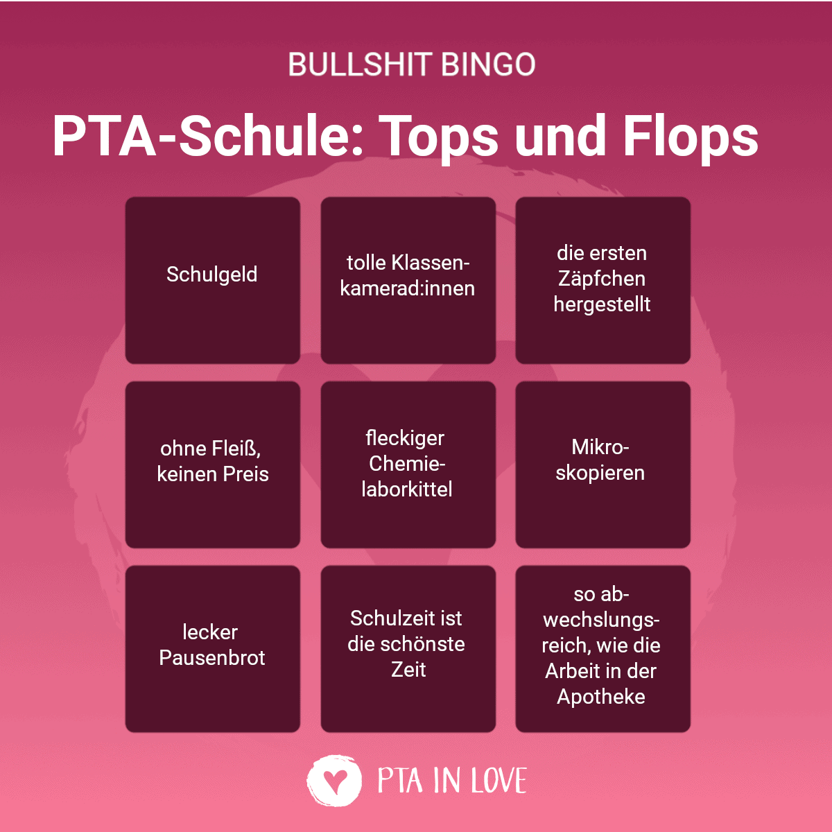 Bullshit-Bingo Schulzeit