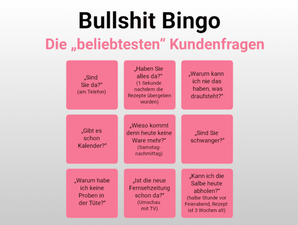 Bullshit-Bingo Kundenfragen