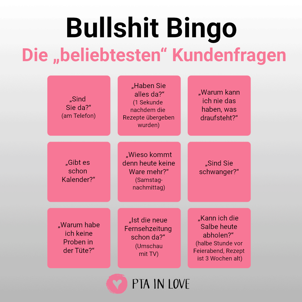 Bullshit-Bingo Kundenfragen