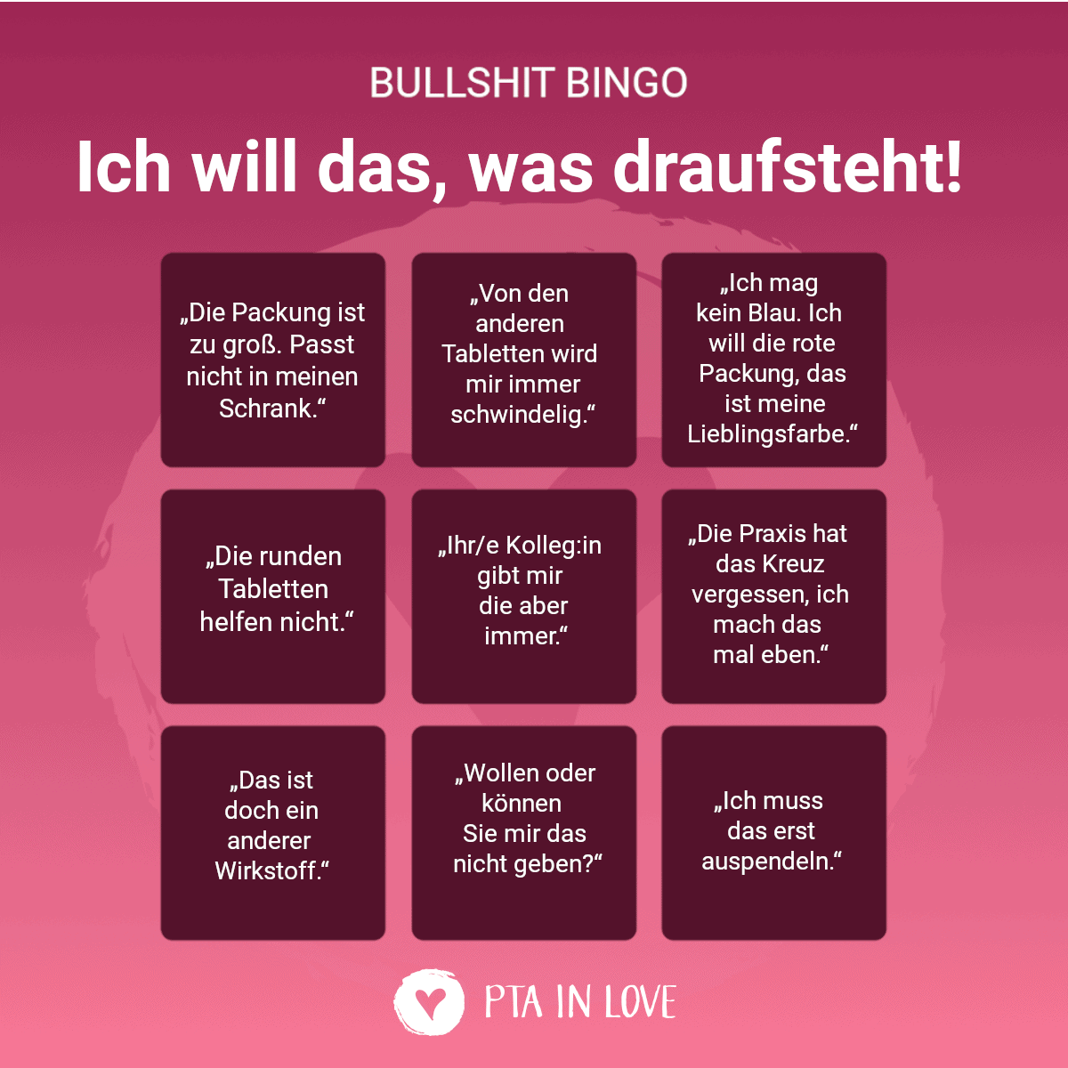 Bullshit-Bingo ich will das, was draufsteht