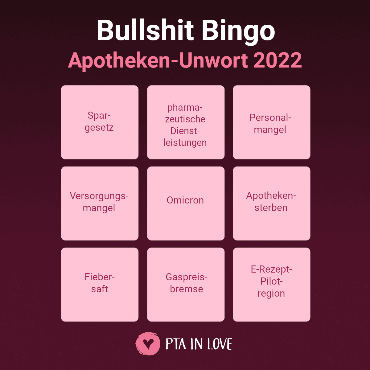 Bullshit Bingo Apotheken-Unwort