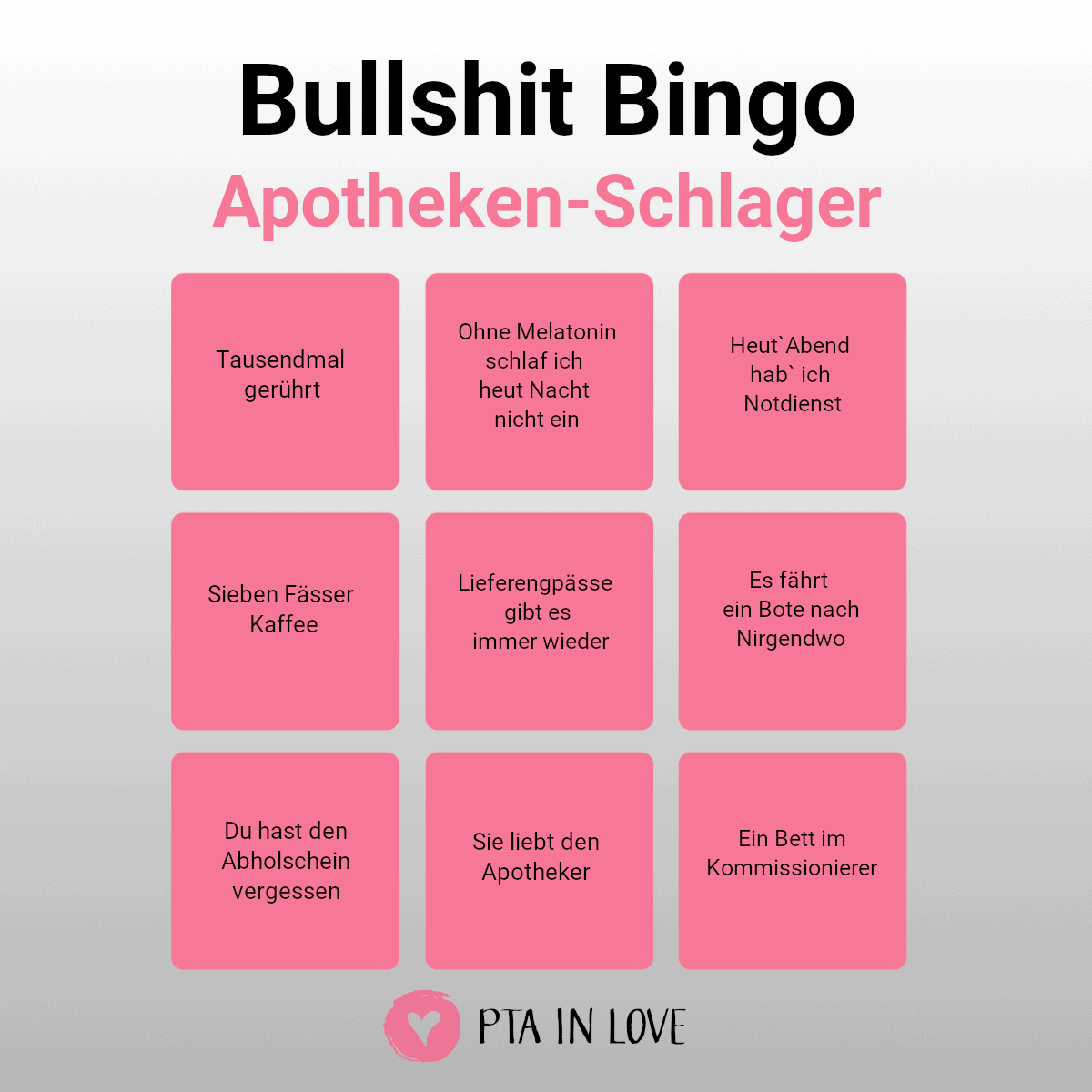 Bullshit-Bingo Apotheken-Schlager