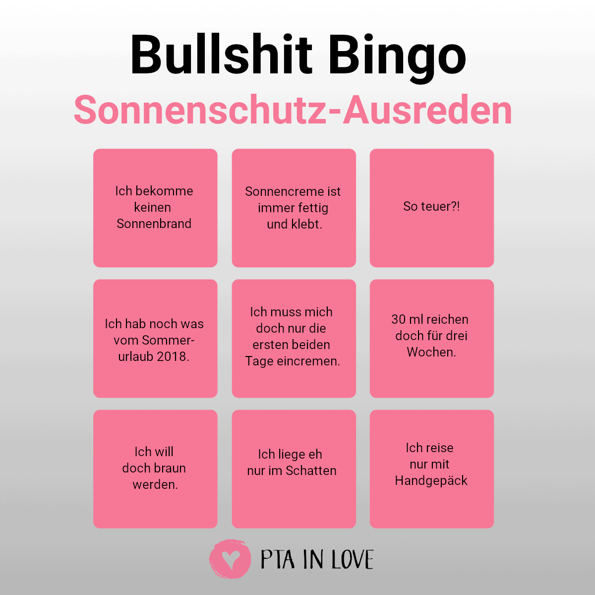 Bullshit Bingo Sonnenschutz