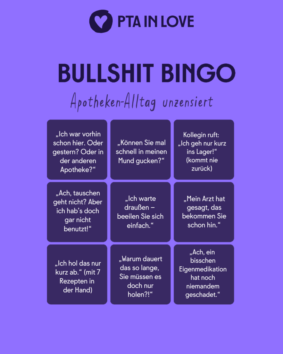 Bullshit-Bingo Apotheken-Alltag unzensiert