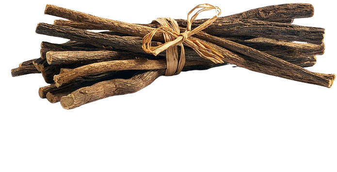 Süßholzwurzel braun zusammengebunden