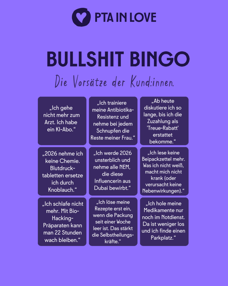 Bullshit-Bingo: Die Vorsätze der Kund:innen.
