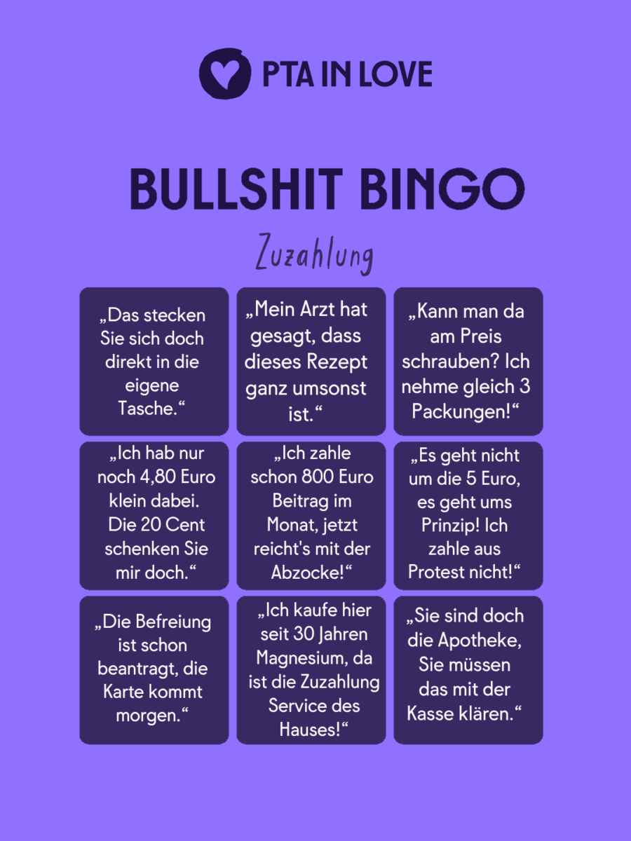 Bullshit-Bingo Zuzahlung