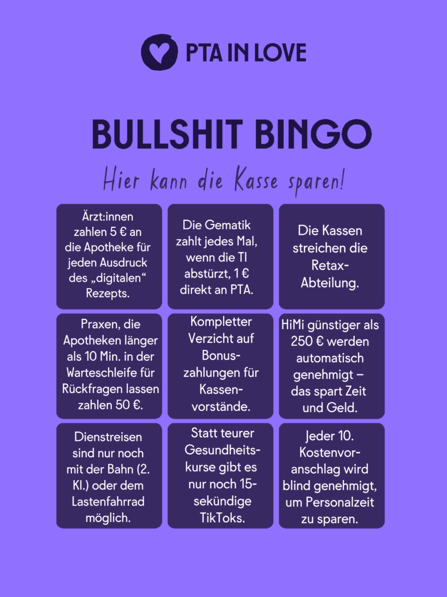 Bullshit-Bingo Hier kann die Kasse sparen!