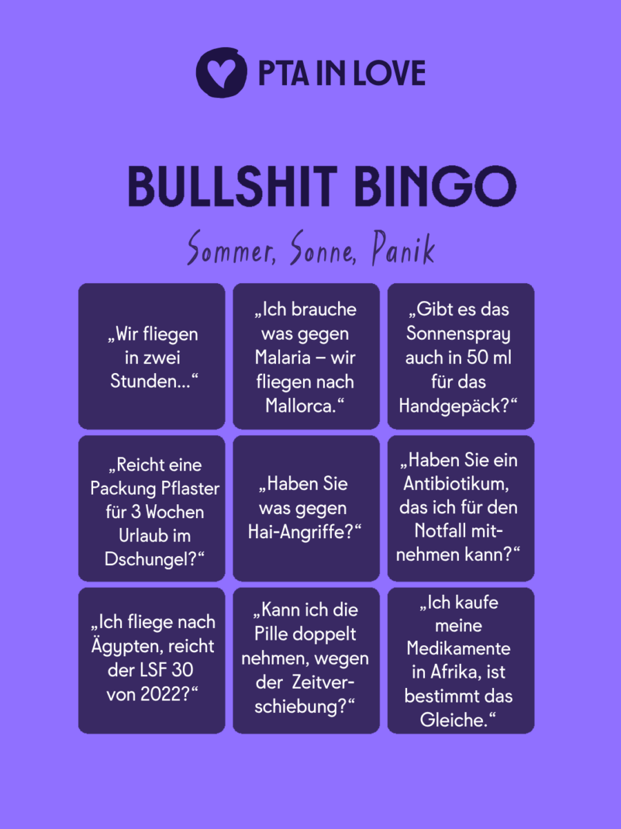 Bullshit-Bingo Sommer, Sonne, Panik