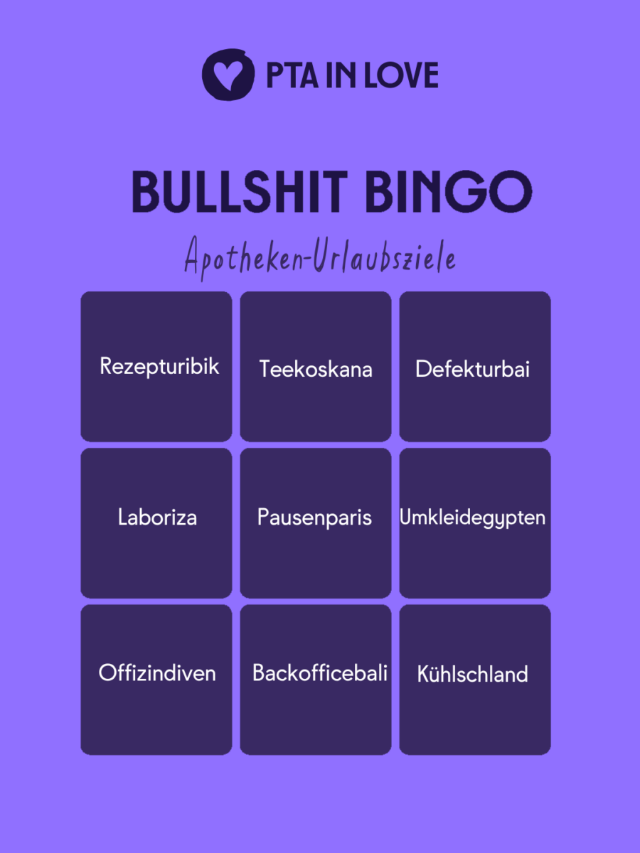 Bullshit-Bingo Apotheken-Urlaubsziele
