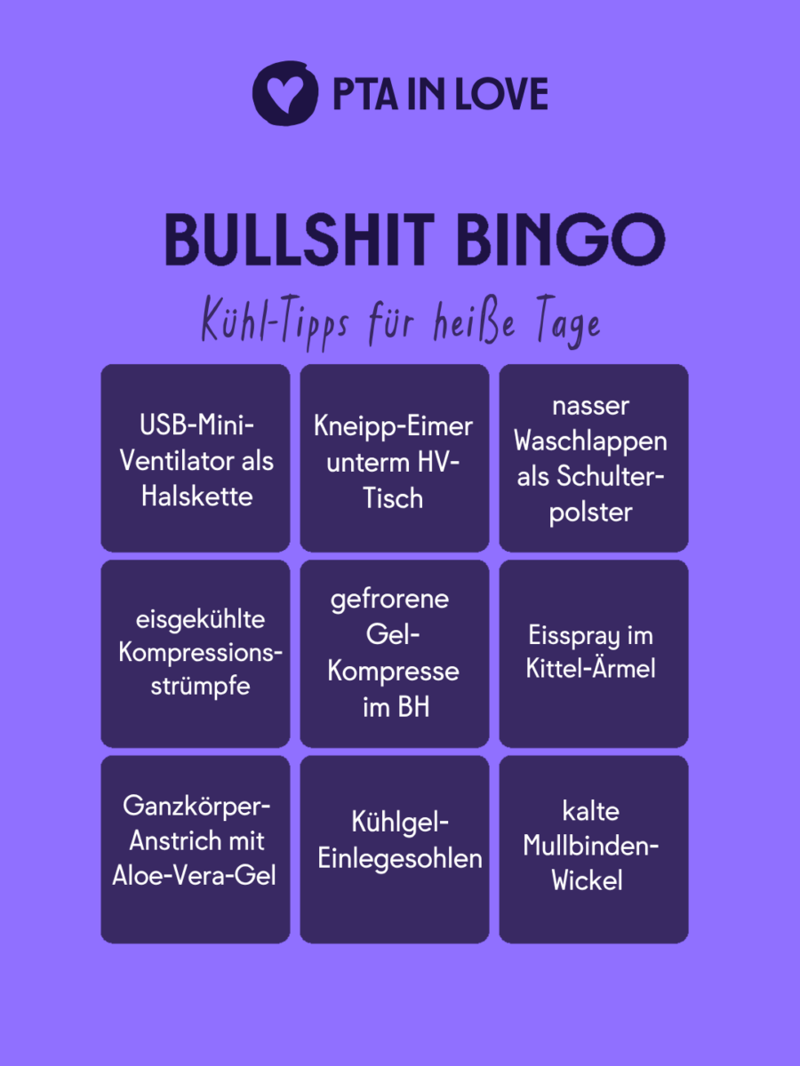 Bullshit-Bingo Kühl-Tipps für heiße Tage