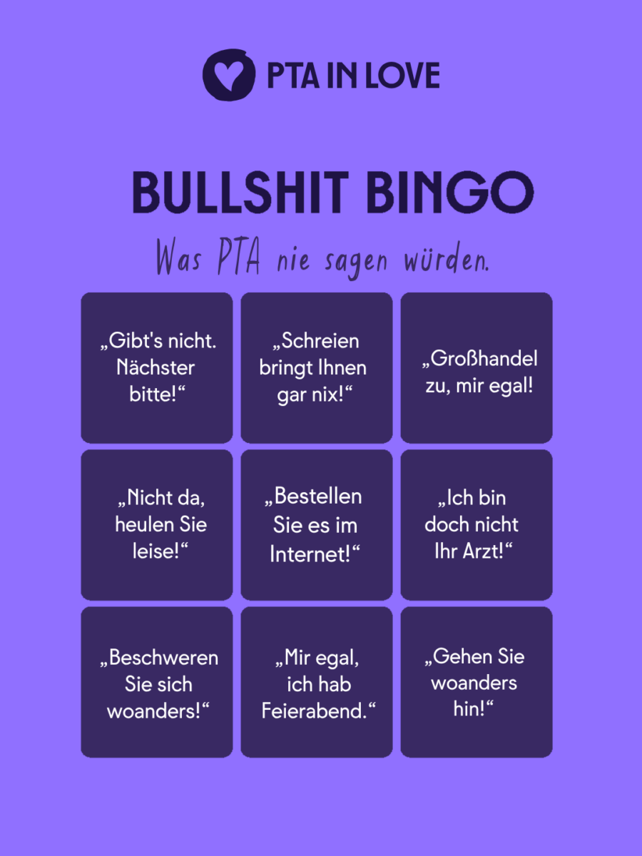 Bullshit-Bingo Was PTA nie sagen würden.
