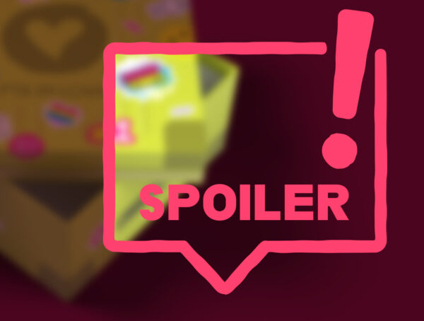 Bild mit der Aufschrift: SPOILER! Hier wird der Inhalt der neuen PTA IN LOVE-Box verraten. Man erkennt im Hintergrund verschwommen die neue PTA IN LOVE-Box.