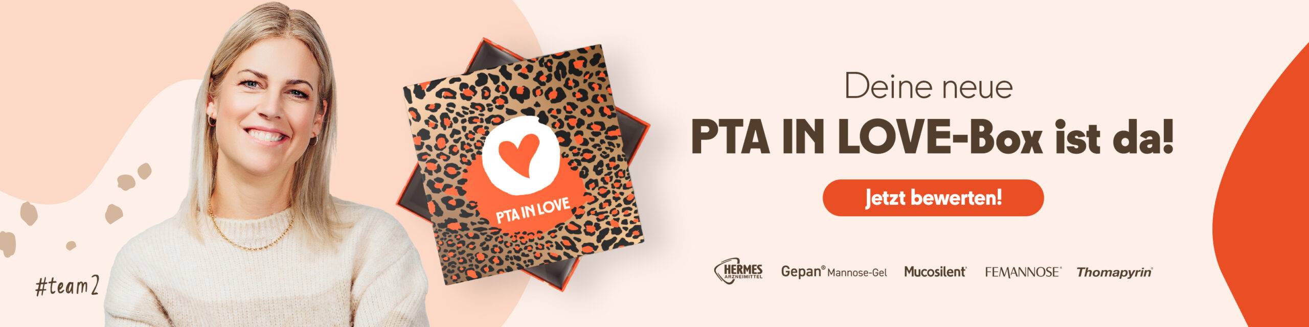 Anzeige für die 49. PTA IN LOVE-Box - Link führt zur Bewertungsseite für die Box und es ist die 49. PTA IN LOVE-Box abgebildet.